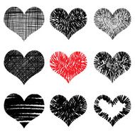 hand drawn hearts set N2