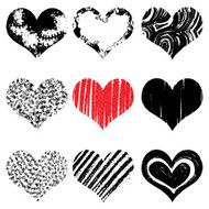 hand drawn hearts set N3