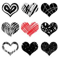 hand drawn hearts set N4