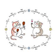 Two cats friends