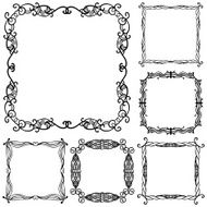 Set of hand drawn doodle frames for design
