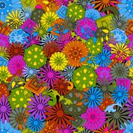 Abstract summer flowers elegant seamless pattern