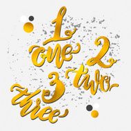 Golden alphabet numbers hand-drawn doodle sketch Vector Eps10