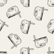 chainsaw doodle seamless pattern background N2