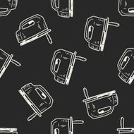 chainsaw doodle seamless pattern background N4