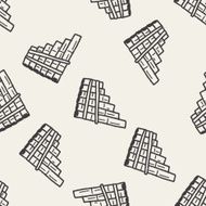chinese musical Instruments doodle seamless pattern background