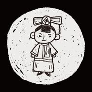 Chinese woman doodle N12