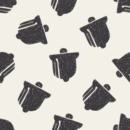 Christmas bell doodle drawing seamless pattern background