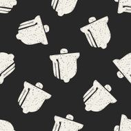 Christmas bell doodle drawing seamless pattern background N2