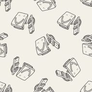 Clogs Shoe doodle seamless pattern background