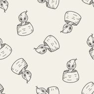 cobra doodle seamless pattern background