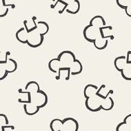 cloud music doodle seamless pattern background N2