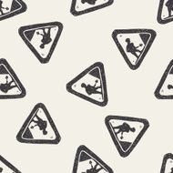 construction road doodle seamless pattern background