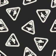 construction road doodle seamless pattern background N2