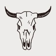 cow skull doodle N3