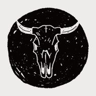 cow skull doodle N6