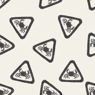 Crab doodle seamless pattern background
