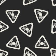 Crab doodle seamless pattern background N2
