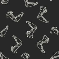 crane doodle seamless pattern background N2