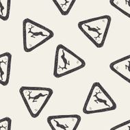 deer sign doodle seamless pattern background