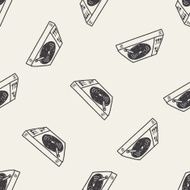 DJ disk doodle drawing seamless pattern background