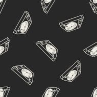 DJ disk doodle drawing seamless pattern background N2