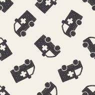 doodle ambulance seamless pattern background