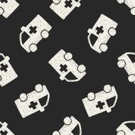 doodle ambulance seamless pattern background N2