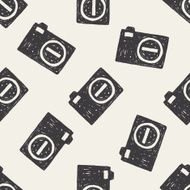 doodle camera seamless pattern background
