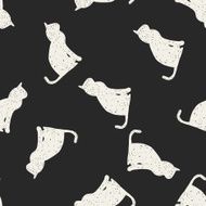 Doodle Cat seamless pattern background