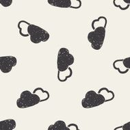 Doodle Cloud seamless pattern background