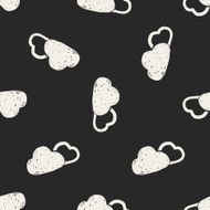 Doodle Cloud seamless pattern background N2