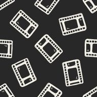 Doodle Film seamless pattern background N2