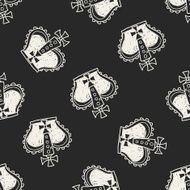 doodle king crown seamless pattern background N5
