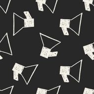 Doodle Megaphone seamless pattern background N3