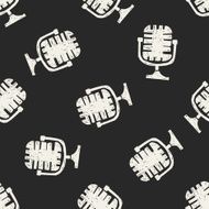 doodle microphone seamless pattern background