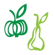 Apple and pear stylized icons