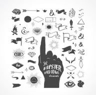 Hipster hand drawn shapes icons elements