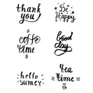 Set of hand drawn text lettering an inspirational saying