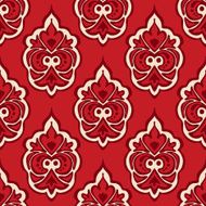 seamless pattern vector tiled red damask