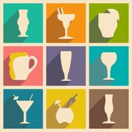 Flat with shadow concept and mobile application stemware