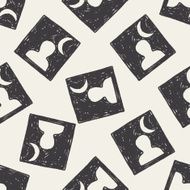 Doodle Photo seamless pattern background N3