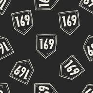 doodle road sign seamless pattern background N3