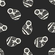 Doodle Russian Dolls seamless pattern background