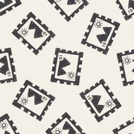doodle stamp seamless pattern background
