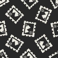 doodle stamp seamless pattern background N2