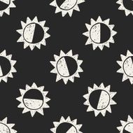 doodle sun seamless pattern background
