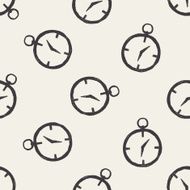 doodle stopwatch seamless pattern background