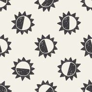 doodle sun seamless pattern background N3