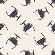 Doodle Wine seamless pattern background